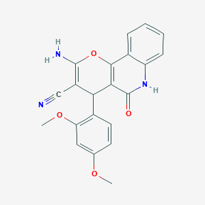 2-amino-4-(2,4-dimethoxyphenyl)-5-oxo-5,6-dihydro-4H-pyrano[3,2-c]quinoline-3-carbonitrile