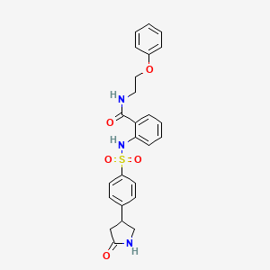 2-({[4-(5-oxopyrrolidin-3-yl)phenyl]sulfonyl}amino)-N-(2-phenoxyethyl)benzamide