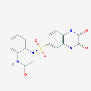 1,4-dimethyl-6-[(3-oxo-3,4-dihydroquinoxalin-1(2H)-yl)sulfonyl]-1,4-dihydroquinoxaline-2,3-dione