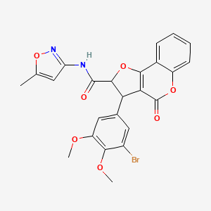 3-(3-bromo-4,5-dimethoxyphenyl)-N-(5-methyl-1,2-oxazol-3-yl)-4-oxo-2,3-dihydro-4H-furo[3,2-c]chromene-2-carboxamide