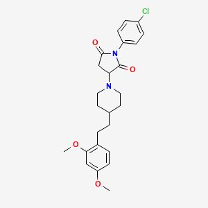 1-(4-Chlorophenyl)-3-{4-[2-(2,4-dimethoxyphenyl)ethyl]piperidin-1-yl}pyrrolidine-2,5-dione