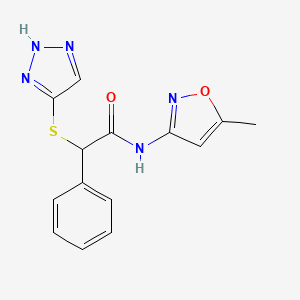 N-(5-methyl-1,2-oxazol-3-yl)-2-phenyl-2-(1H-1,2,3-triazol-5-ylsulfanyl)acetamide