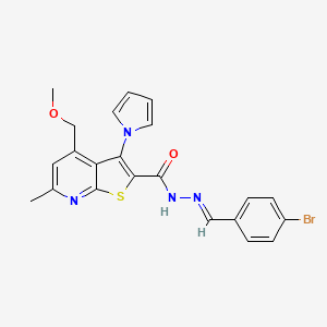 N'-[(E)-(4-bromophenyl)methylidene]-4-(methoxymethyl)-6-methyl-3-(1H-pyrrol-1-yl)thieno[2,3-b]pyridine-2-carbohydrazide