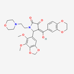 4-(2,3-dihydro-1,4-benzodioxin-6-ylcarbonyl)-5-(6,7-dimethoxy-1,3-benzodioxol-5-yl)-3-hydroxy-1-[2-(morpholin-4-yl)ethyl]-1,5-dihydro-2H-pyrrol-2-one