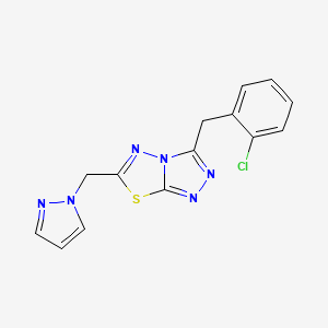 3-(2-chlorobenzyl)-6-(1H-pyrazol-1-ylmethyl)[1,2,4]triazolo[3,4-b][1,3,4]thiadiazole