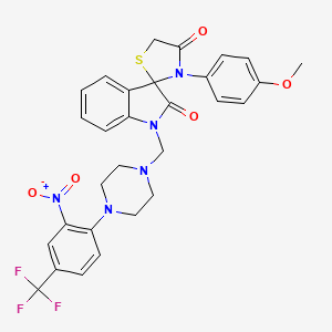 3'-(4-methoxyphenyl)-1-({4-[2-nitro-4-(trifluoromethyl)phenyl]piperazin-1-yl}methyl)-4'H-spiro[indole-3,2'-[1,3]thiazolidine]-2,4'(1H)-dione