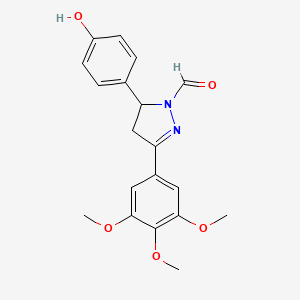 5-(4-hydroxyphenyl)-3-(3,4,5-trimethoxyphenyl)-4,5-dihydro-1H-pyrazole-1-carbaldehyde