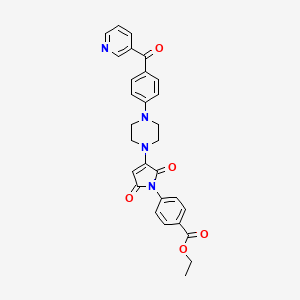 ethyl 4-(2,5-dioxo-3-{4-[4-(pyridin-3-ylcarbonyl)phenyl]piperazin-1-yl}-2,5-dihydro-1H-pyrrol-1-yl)benzoate