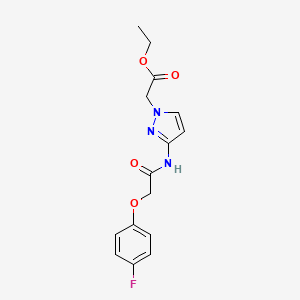 1H-Pyrazole-1-acetic acid, 3-[[2-(4-fluorophenoxy)acetyl]amino]-, ethyl ester