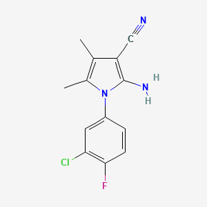 2-amino-1-(3-chloro-4-fluorophenyl)-4,5-dimethyl-1H-pyrrole-3-carbonitrile