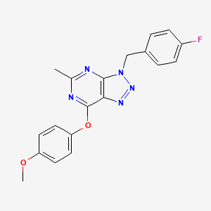 B11052288 3-(4-fluorobenzyl)-7-(4-methoxyphenoxy)-5-methyl-3H-[1,2,3]triazolo[4,5-d]pyrimidine CAS No. 893770-16-6