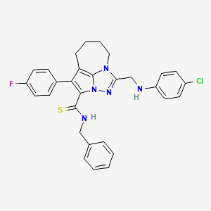 N~3~-Benzyl-1-[(4-chloroanilino)methyl]-4-(4-fluorophenyl)-5,6,7,8-tetrahydro-2,2A,8A-triazacyclopenta[CD]azulene-3-carbothioamide