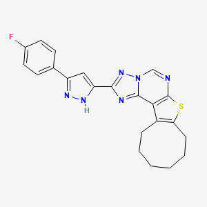 2-[5-(4-fluorophenyl)-1H-pyrazol-3-yl]-8,9,10,11,12,13-hexahydrocycloocta[4,5]thieno[3,2-e][1,2,4]triazolo[1,5-c]pyrimidine