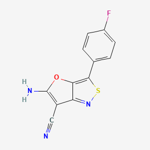 5-Amino-3-(4-fluorophenyl)furo[3,2-C]isothiazol-6-YL cyanide