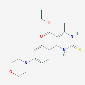 molecular formula C18H23N3O3S B11054231 5-Ethoxycarbonyl-4-(4-morpholinophenyl)-6-methyl-3,4-dihydropyrimidine-2(1h)-thione 