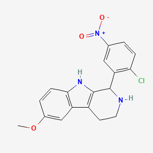 molecular formula C18H16ClN3O3 B11054252 1-(2-chloro-5-nitrophenyl)-6-methoxy-2,3,4,9-tetrahydro-1H-beta-carboline 