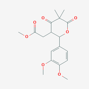 molecular formula C18H22O7 B11054290 methyl [2-(3,4-dimethoxyphenyl)-5,5-dimethyl-4,6-dioxotetrahydro-2H-pyran-3-yl]acetate CAS No. 889952-84-5