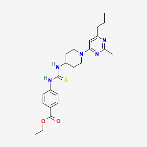 molecular formula C23H31N5O2S B11054321 Ethyl 4-({[1-(2-methyl-6-propylpyrimidin-4-yl)piperidin-4-yl]carbamothioyl}amino)benzoate 