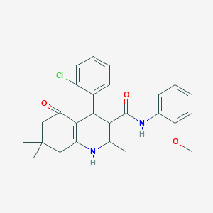 molecular formula C26H27ClN2O3 B11054325 4-(2-chlorophenyl)-N-(2-methoxyphenyl)-2,7,7-trimethyl-5-oxo-1,4,5,6,7,8-hexahydroquinoline-3-carboxamide 