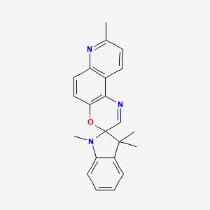 molecular formula C22H21N3O B11054337 1,3,3,8'-Tetramethyl-1,3-dihydrospiro[indole-2,3'-[1,4]oxazino[3,2-f]quinoline] 