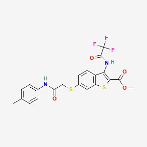 Methyl 6-({2-[(4-methylphenyl)amino]-2-oxoethyl}sulfanyl)-3-[(trifluoroacetyl)amino]-1-benzothiophene-2-carboxylate