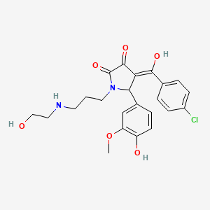 4-[(4-chlorophenyl)carbonyl]-3-hydroxy-1-{3-[(2-hydroxyethyl)amino]propyl}-5-(4-hydroxy-3-methoxyphenyl)-1,5-dihydro-2H-pyrrol-2-one