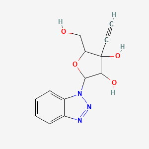 molecular formula C13H13N3O4 B11054372 1-(3-C-ethynylpentofuranosyl)-1H-benzotriazole 