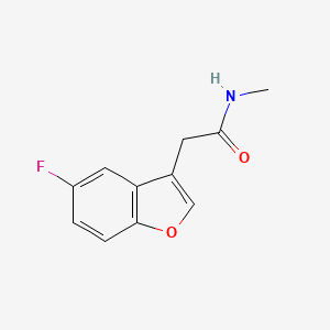 molecular formula C11H10FNO2 B11054398 2-(5-fluoro-1-benzofuran-3-yl)-N-methylacetamide 