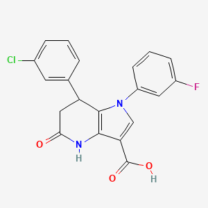 7-(3-chlorophenyl)-1-(3-fluorophenyl)-5-oxo-4,5,6,7-tetrahydro-1H-pyrrolo[3,2-b]pyridine-3-carboxylic acid