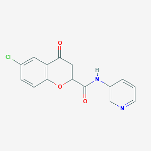 molecular formula C15H11ClN2O3 B11054416 6-chloro-4-oxo-N-(pyridin-3-yl)-3,4-dihydro-2H-chromene-2-carboxamide 