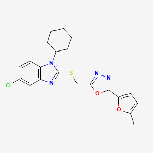 5-chloro-1-cyclohexyl-2-({[5-(5-methylfuran-2-yl)-1,3,4-oxadiazol-2-yl]methyl}sulfanyl)-1H-benzimidazole