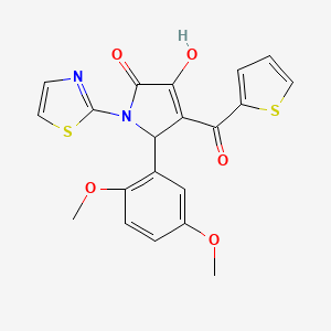 molecular formula C20H16N2O5S2 B11054434 5-(2,5-Dimethoxyphenyl)-3-hydroxy-1-(1,3-thiazol-2-YL)-4-(2-thienylcarbonyl)-1,5-dihydro-2H-pyrrol-2-one 