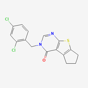 molecular formula C16H12Cl2N2OS B11054462 3-(2,4-dichlorobenzyl)-3,5,6,7-tetrahydro-4H-cyclopenta[4,5]thieno[2,3-d]pyrimidin-4-one 