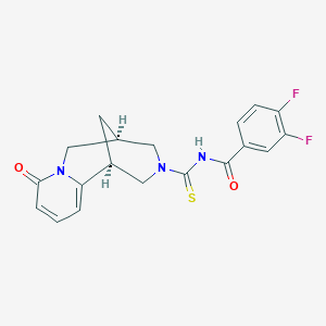 molecular formula C19H17F2N3O2S B11054471 3,4-difluoro-N-{[(1R,5R)-8-oxo-1,5,6,8-tetrahydro-2H-1,5-methanopyrido[1,2-a][1,5]diazocin-3(4H)-yl]carbonothioyl}benzamide 