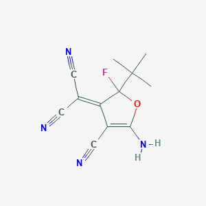 (5-amino-2-tert-butyl-4-cyano-2-fluorofuran-3(2H)-ylidene)propanedinitrile