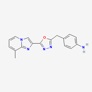 4-{[5-(8-Methylimidazo[1,2-a]pyridin-2-yl)-1,3,4-oxadiazol-2-yl]methyl}aniline