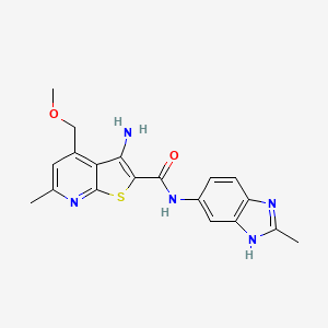 molecular formula C19H19N5O2S B11054493 3-amino-4-(methoxymethyl)-6-methyl-N-(2-methyl-1H-benzimidazol-5-yl)thieno[2,3-b]pyridine-2-carboxamide 