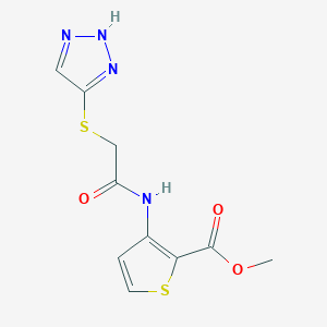 molecular formula C10H10N4O3S2 B11054499 methyl 3-{[(1H-1,2,3-triazol-5-ylsulfanyl)acetyl]amino}thiophene-2-carboxylate 