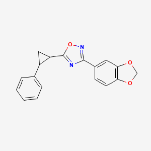 molecular formula C18H14N2O3 B11054503 3-(1,3-Benzodioxol-5-yl)-5-(2-phenylcyclopropyl)-1,2,4-oxadiazole 