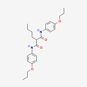 molecular formula C25H34N2O4 B11054504 2-butyl-N,N'-bis(4-propoxyphenyl)propanediamide 