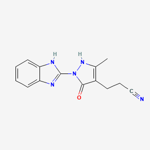 3-[1-(1H-benzimidazol-2-yl)-5-hydroxy-3-methyl-1H-pyrazol-4-yl]propanenitrile