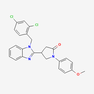 molecular formula C25H21Cl2N3O2 B11054531 4-[1-(2,4-dichlorobenzyl)-1H-benzimidazol-2-yl]-1-(4-methoxyphenyl)pyrrolidin-2-one 