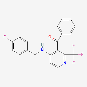 molecular formula C20H14F4N2O B11054567 {4-[(4-Fluorobenzyl)amino]-2-(trifluoromethyl)pyridin-3-yl}(phenyl)methanone 