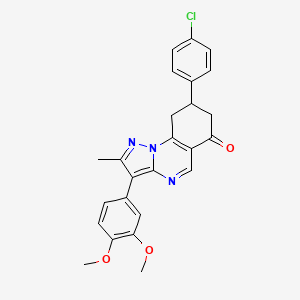 8-(4-chlorophenyl)-3-(3,4-dimethoxyphenyl)-2-methyl-8,9-dihydropyrazolo[1,5-a]quinazolin-6(7H)-one