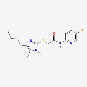 molecular formula C15H19BrN4OS B11054591 N-(5-bromopyridin-2-yl)-2-[(5-butyl-4-methyl-1H-imidazol-2-yl)sulfanyl]acetamide 