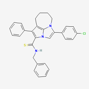 N-benzyl-4-(4-chlorophenyl)-1-phenyl-5,6,7,8-tetrahydro-2a,4a-diazacyclopenta[cd]azulene-2-carbothioamide