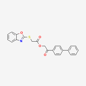 molecular formula C23H17NO4S B11054611 2-(Biphenyl-4-yl)-2-oxoethyl (1,3-benzoxazol-2-ylsulfanyl)acetate 