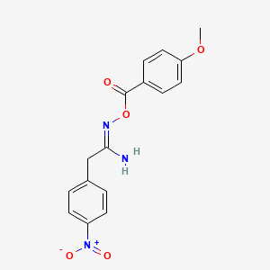 (1Z)-N'-{[(4-methoxyphenyl)carbonyl]oxy}-2-(4-nitrophenyl)ethanimidamide