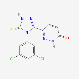 molecular formula C12H7Cl2N5OS B11054694 6-[4-(3,5-dichlorophenyl)-5-sulfanyl-4H-1,2,4-triazol-3-yl]pyridazin-3(2H)-one 