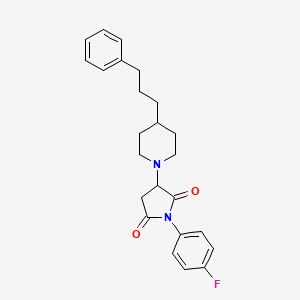 1-(4-Fluorophenyl)-3-[4-(3-phenylpropyl)piperidin-1-yl]pyrrolidine-2,5-dione